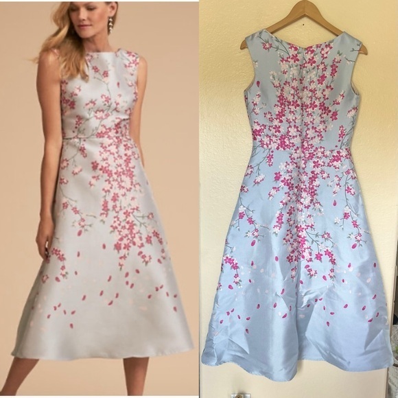 BHLDN Dresses & Skirts - Anthropologie BHLDN Cherry Blossom Blue A Line Agie Dress 6